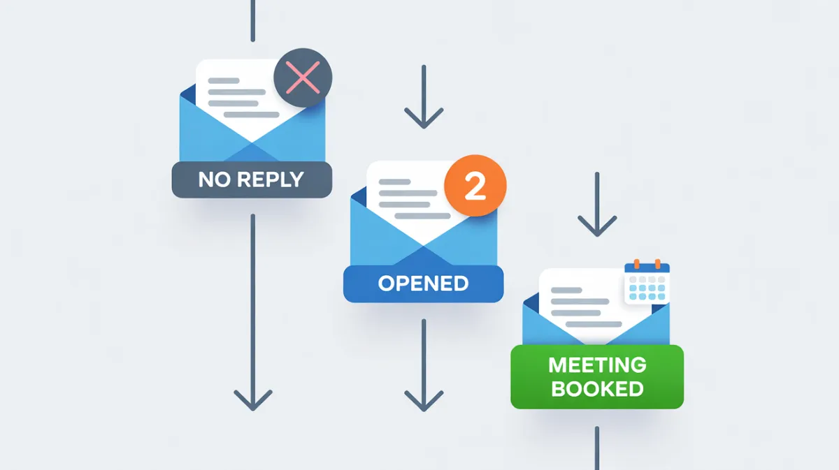 Comparison between outdated cold emails and intent-driven outreach showing improved targeting and reply rates.