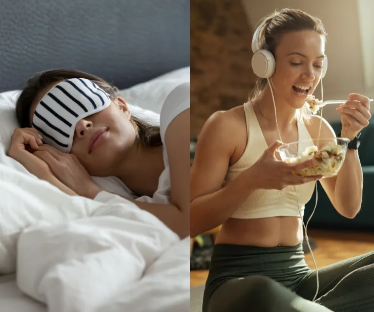 Woman practicing healthy anti-aging habits through diet, exercise, sleep, and mindfulness — Age-X Clinics