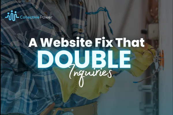 Electrician using a screwdriver on a wall socket, showing a website fix that increases electrician leads and doubles service inquiries for local electrical businesses looking to grow.