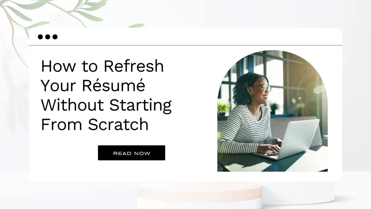 Woman updating her résumé on a laptop using online tools for career support