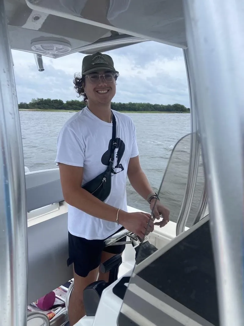 Boating student learning to navigate the waters