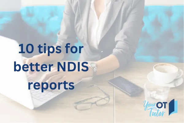 10 tips for better NDIS reports. Person typing into a laptop