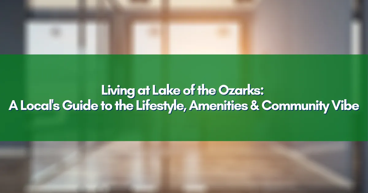 A beautiful panoramic view of Lake of the Ozarks with watercraft and lush shoreline showcasing vibrant community life.