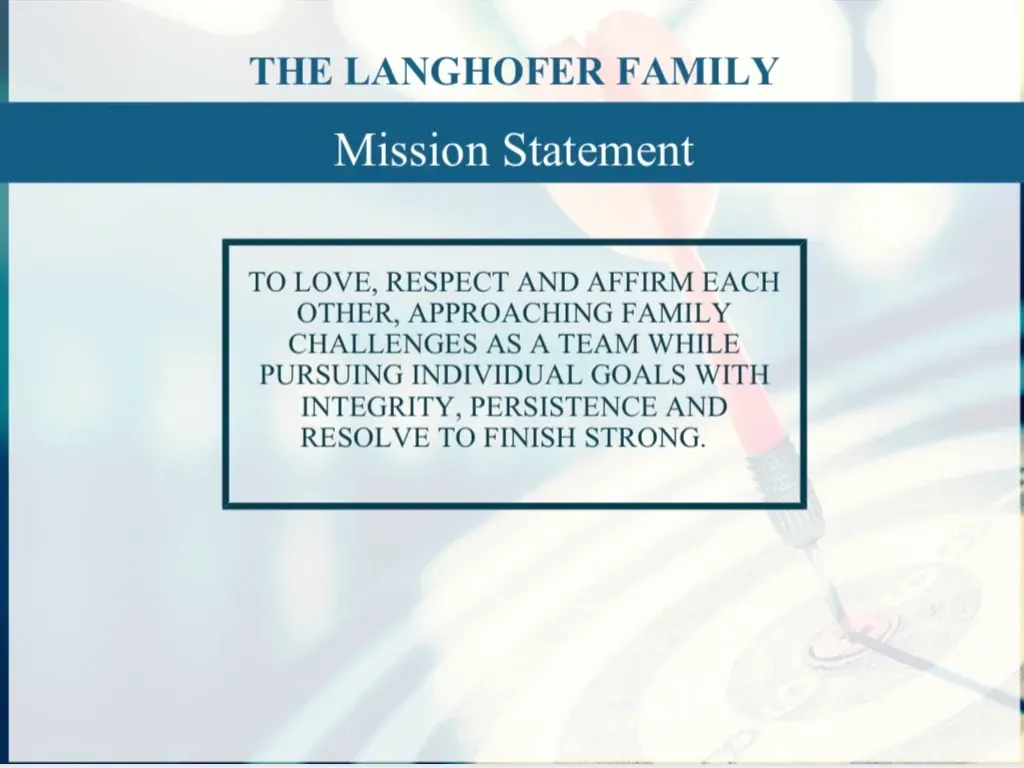 Why Have A Family Mission Statement…