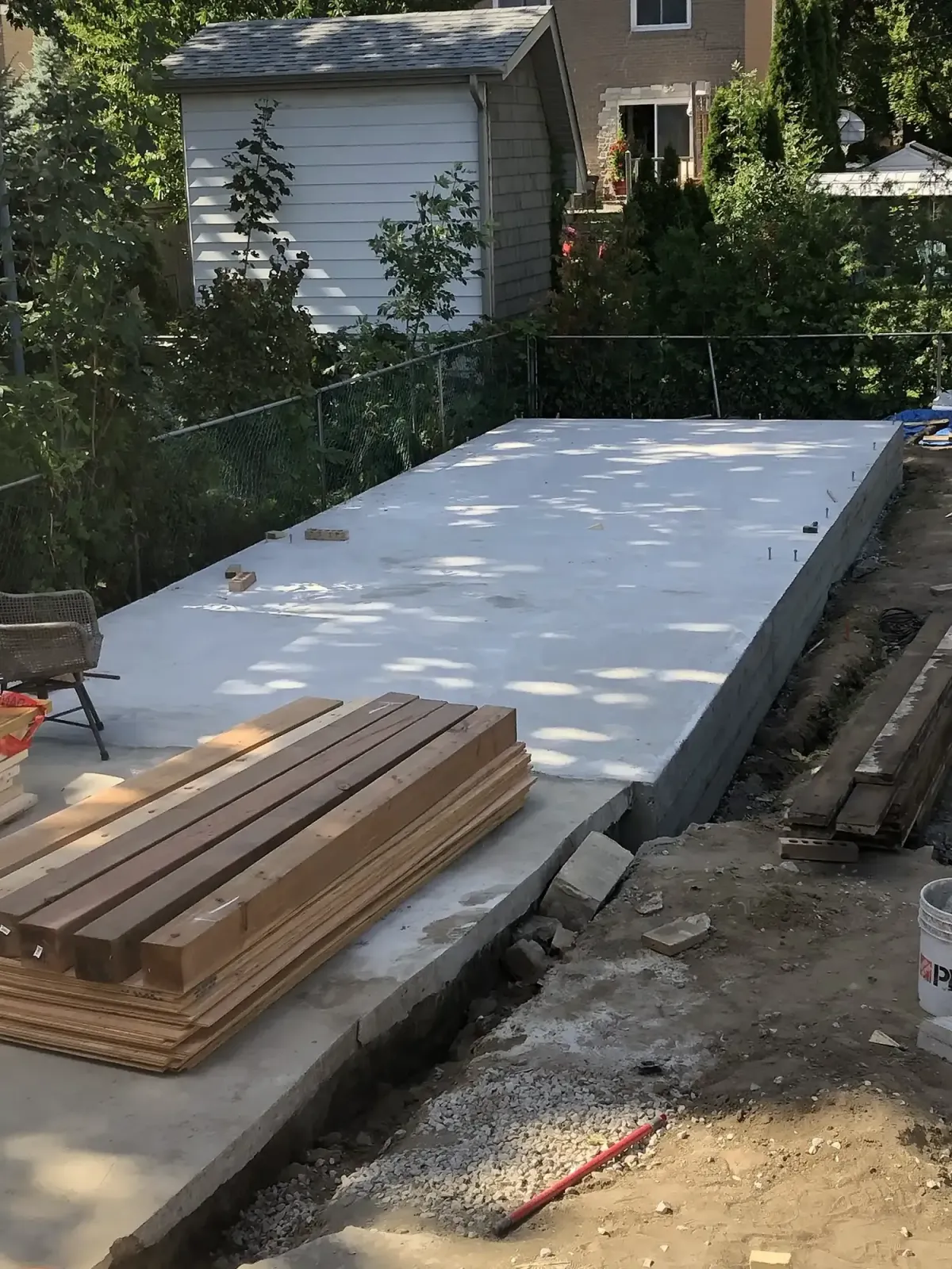 Concrete pad installation in Toronto by Build for 4 Outdoors