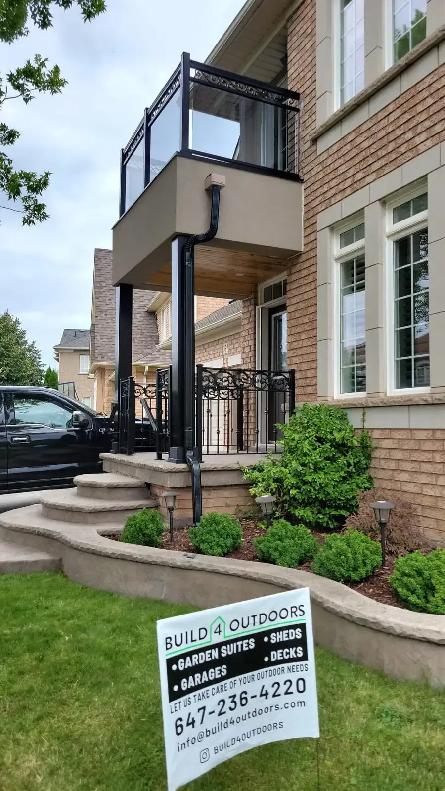 Front Balcony from Toronto deck and outdoor builder Build 4 Outdoors