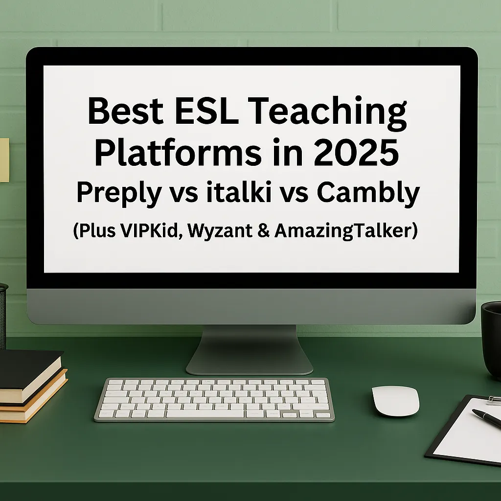 Best ESL Teaching Platforms in 2025: 
Preply vs Italki vs Cambly (Plus VIPKid, Wyzant & More)