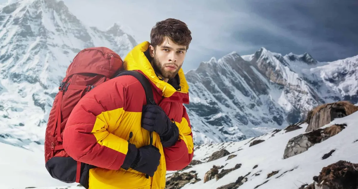 man in mountains