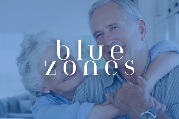 Blue zones for longevity aging concept