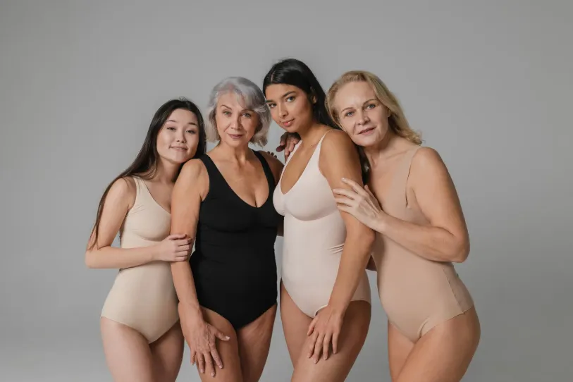 Diverse group of women of different ages and races representing inclusive menopause and hormone health care.