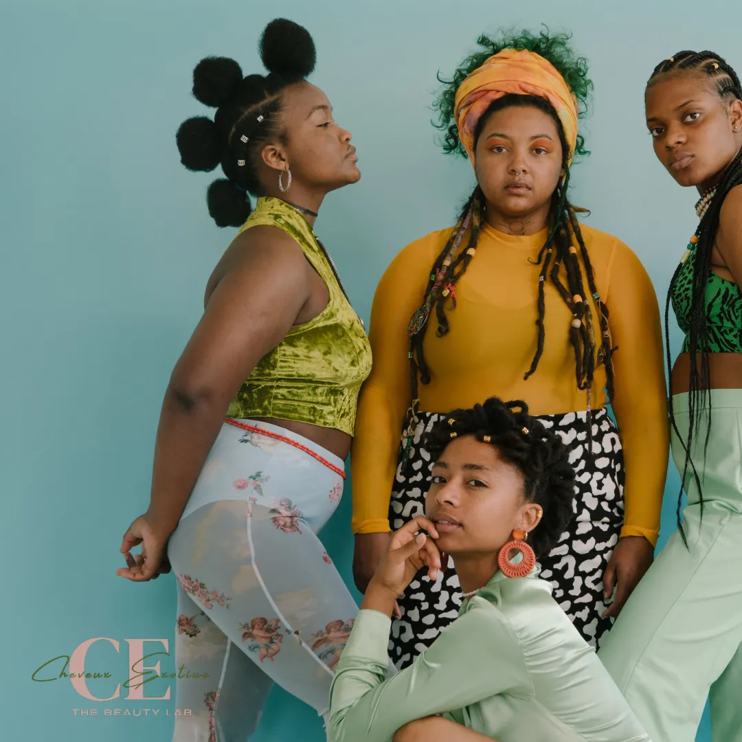 a group of young women expressing ther style through different hairstyles