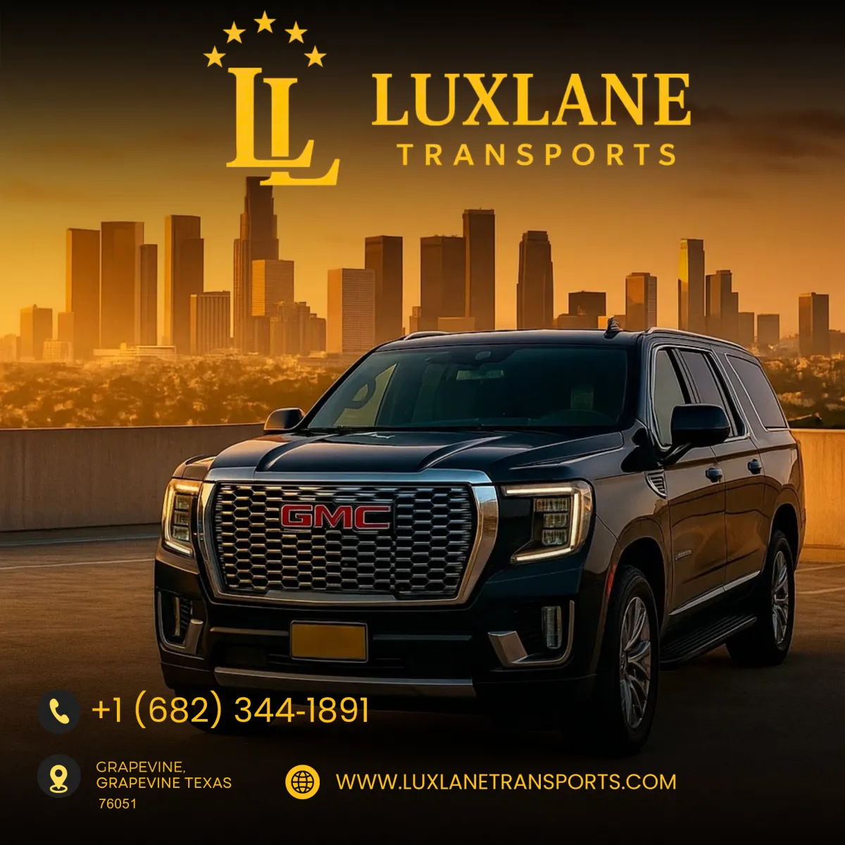 "Luxlane Transports luxury black car service in Dallas, Texas – Airport transfers, weddings, and corporate transportation."