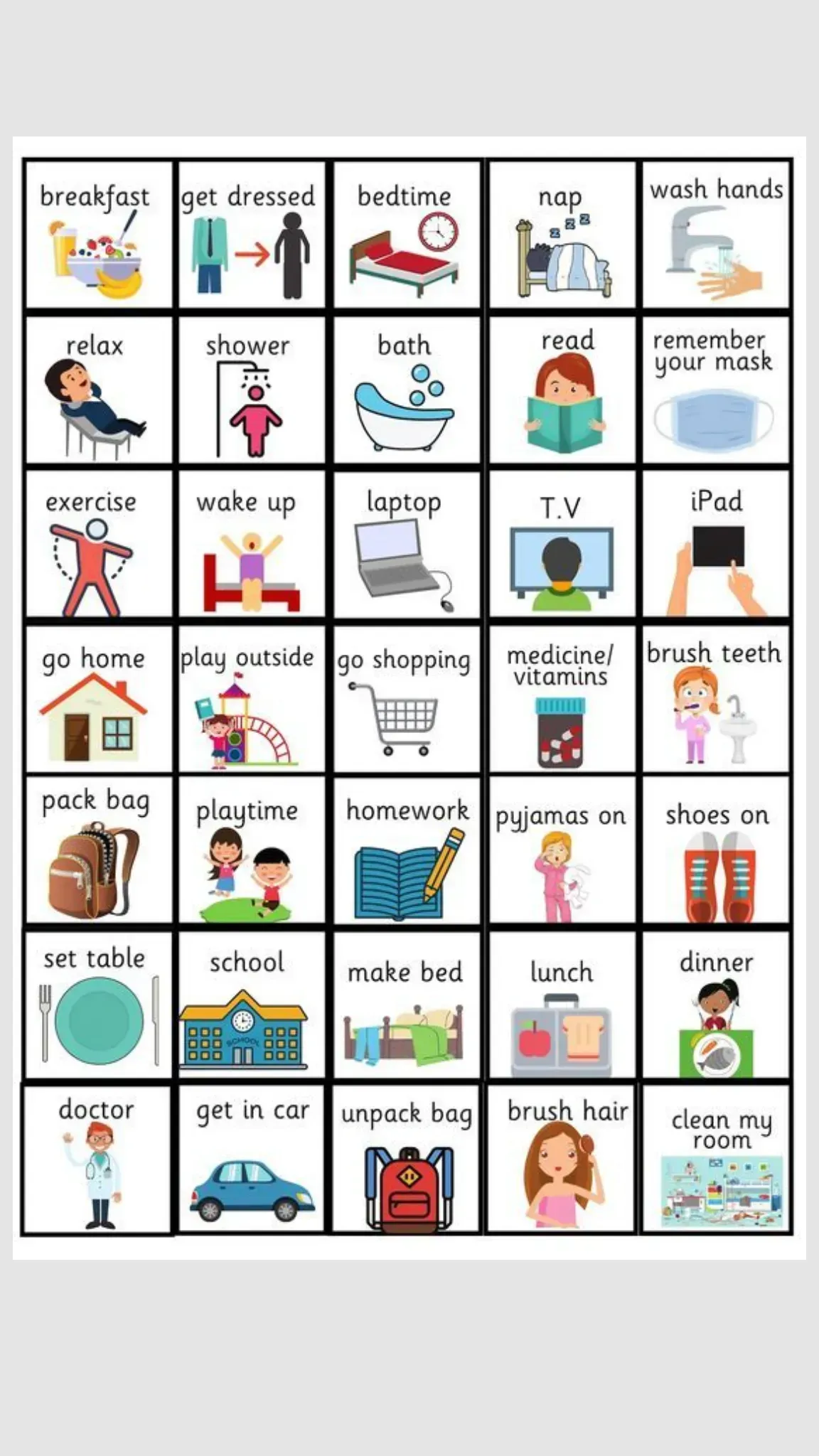 Child using a colorful responsibility chart to track daily chores, tasks, and good behavior at home.