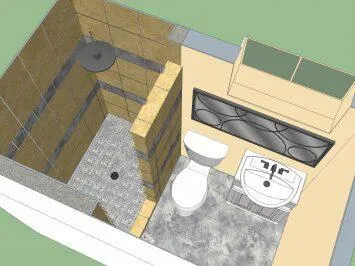 sketch-up version of a bathroom remodel