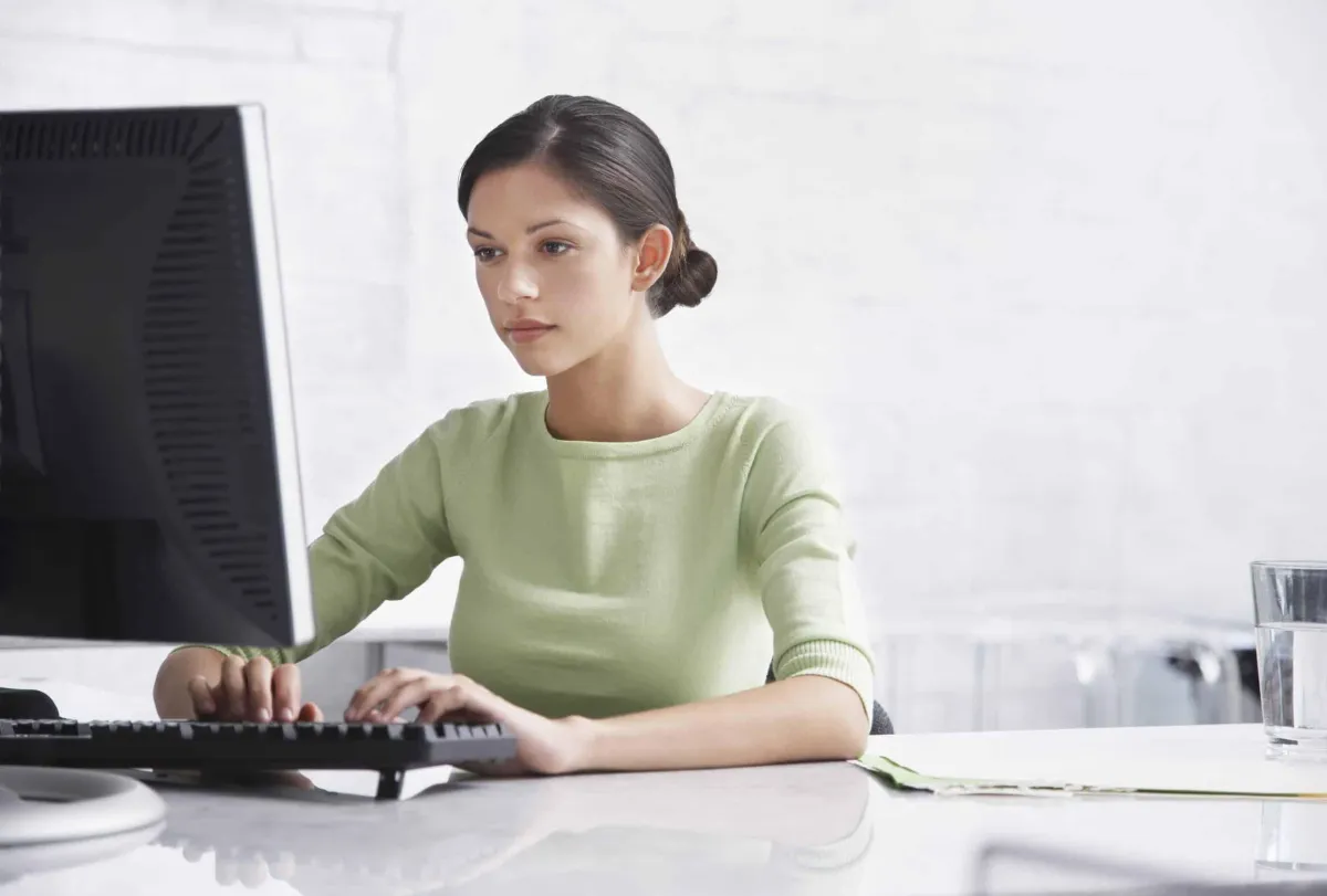 woman working at computer