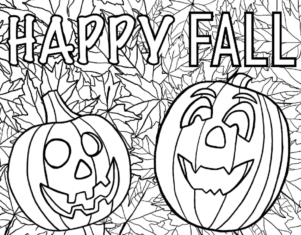 happy fall coloring page