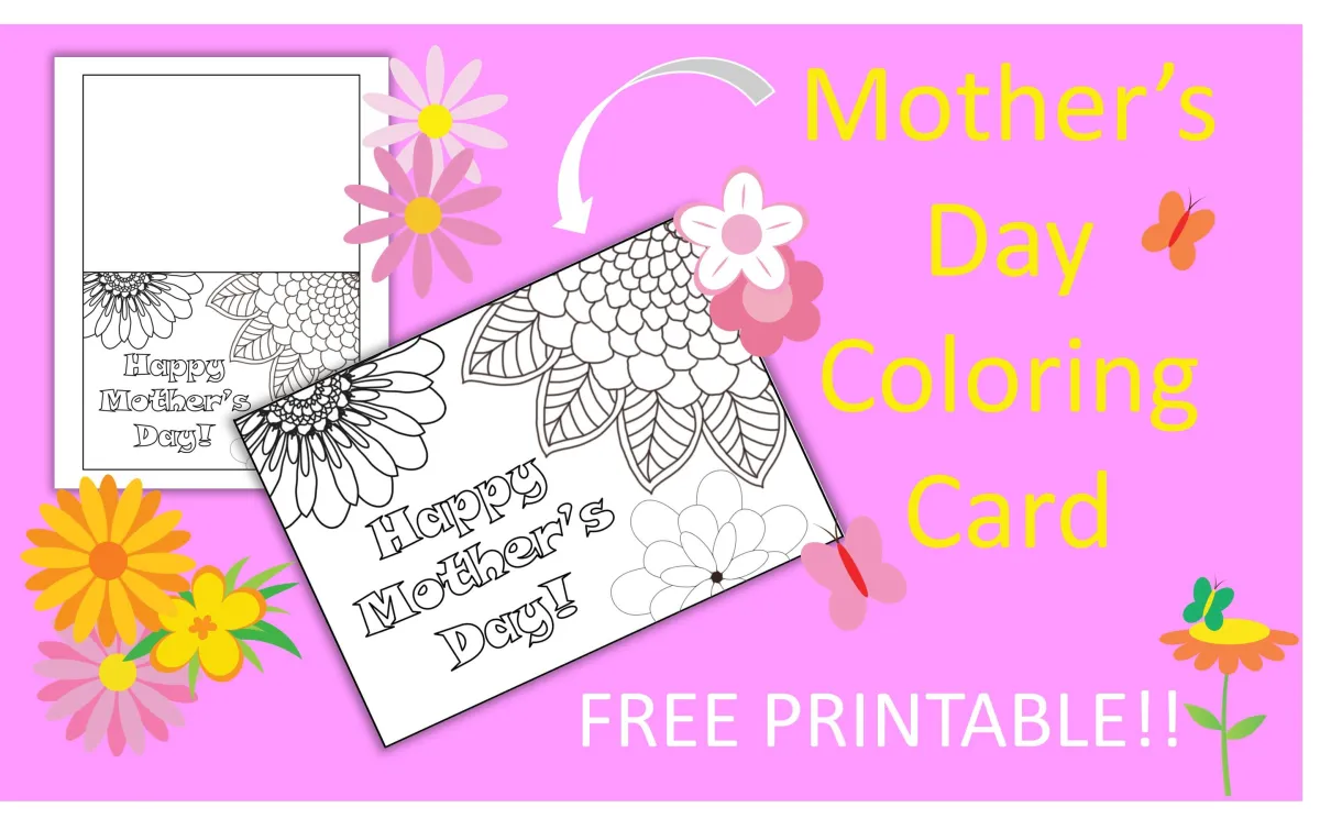 mother's day coloring card