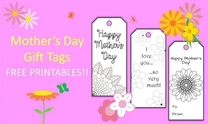 mother's day gift tags to color