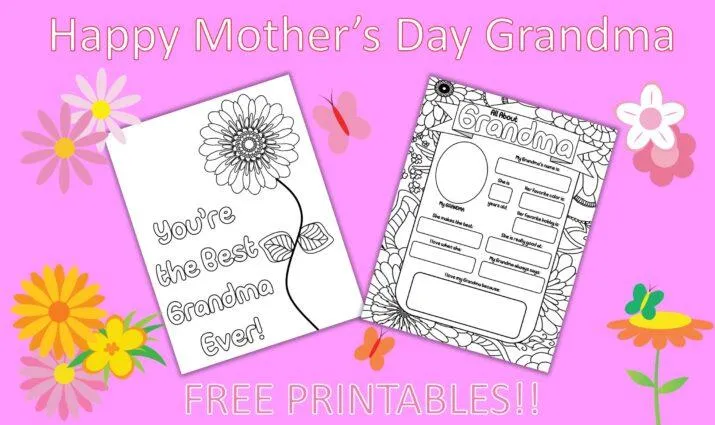 Happy Mother's Day to Grandma Printables