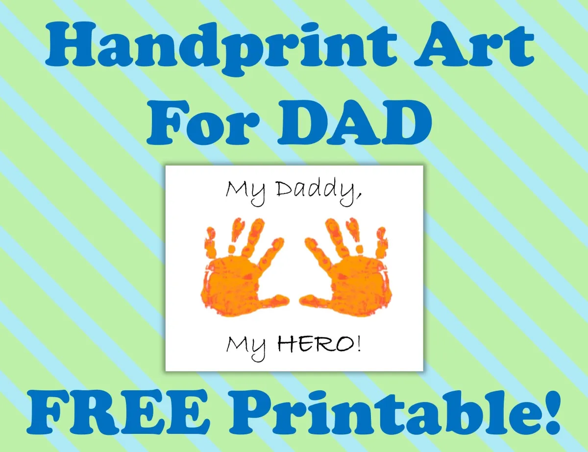 Handprint art template for Father's Day