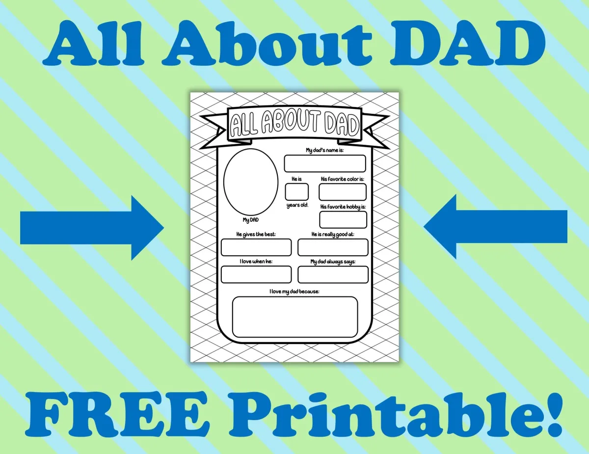 all about dad father's day printable
