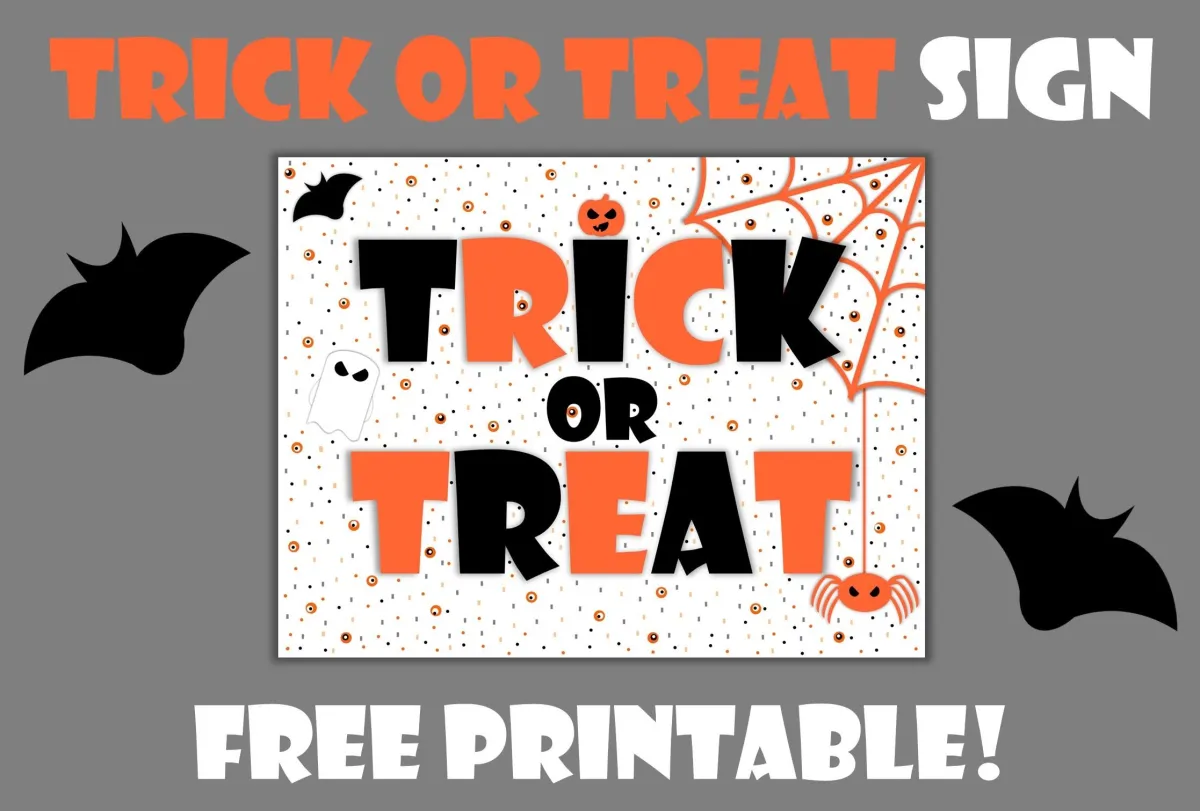 Free Halloween Trick or Treat Sign