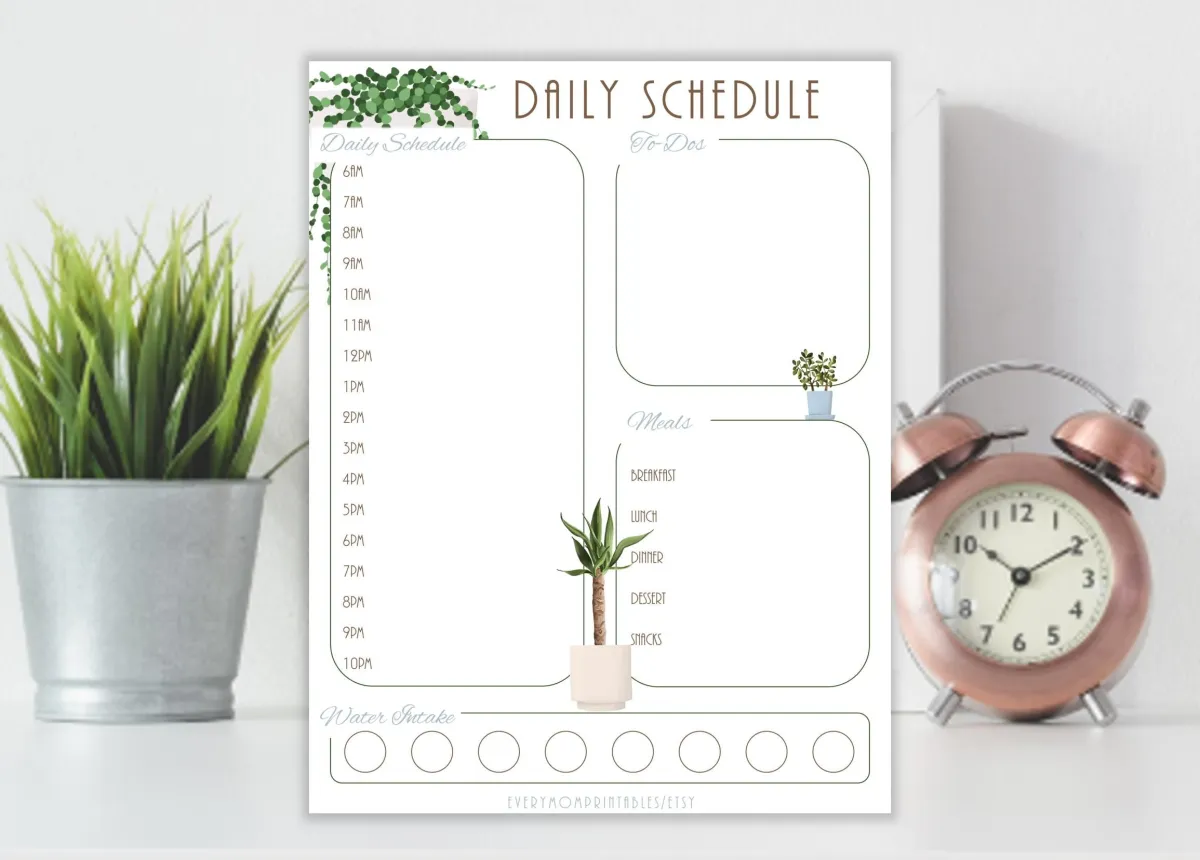 daily schedule printable