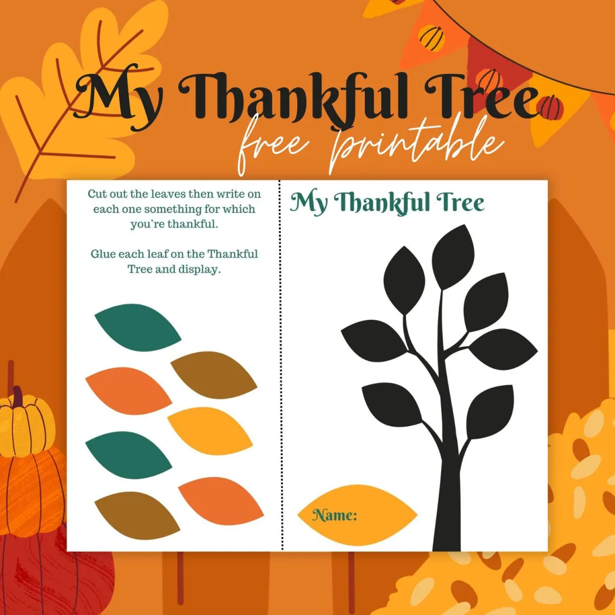 Thanksgiving Thankful tree printable