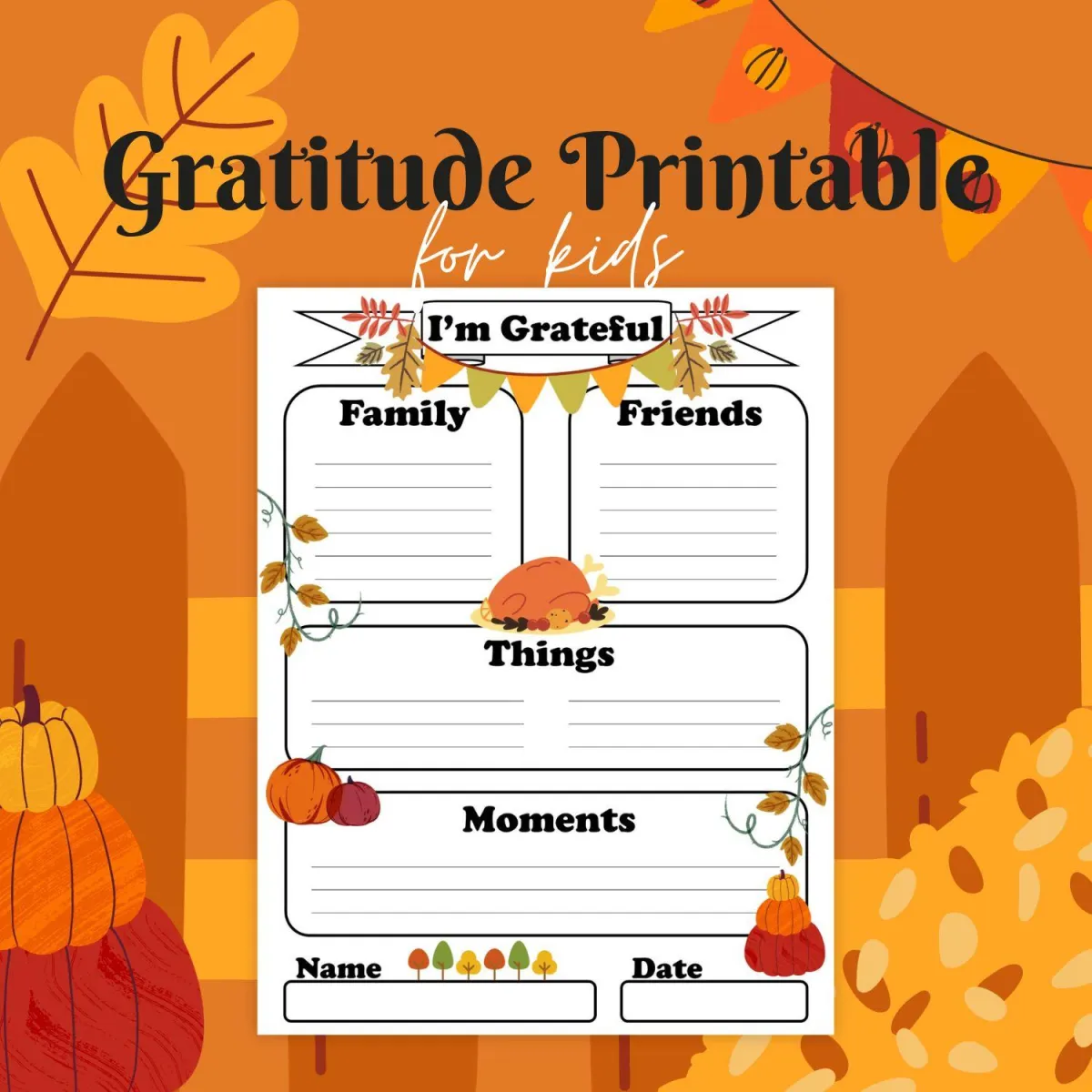 gratitude printable for kids