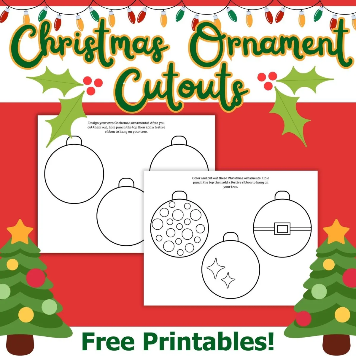 Christmas ornament cutouts