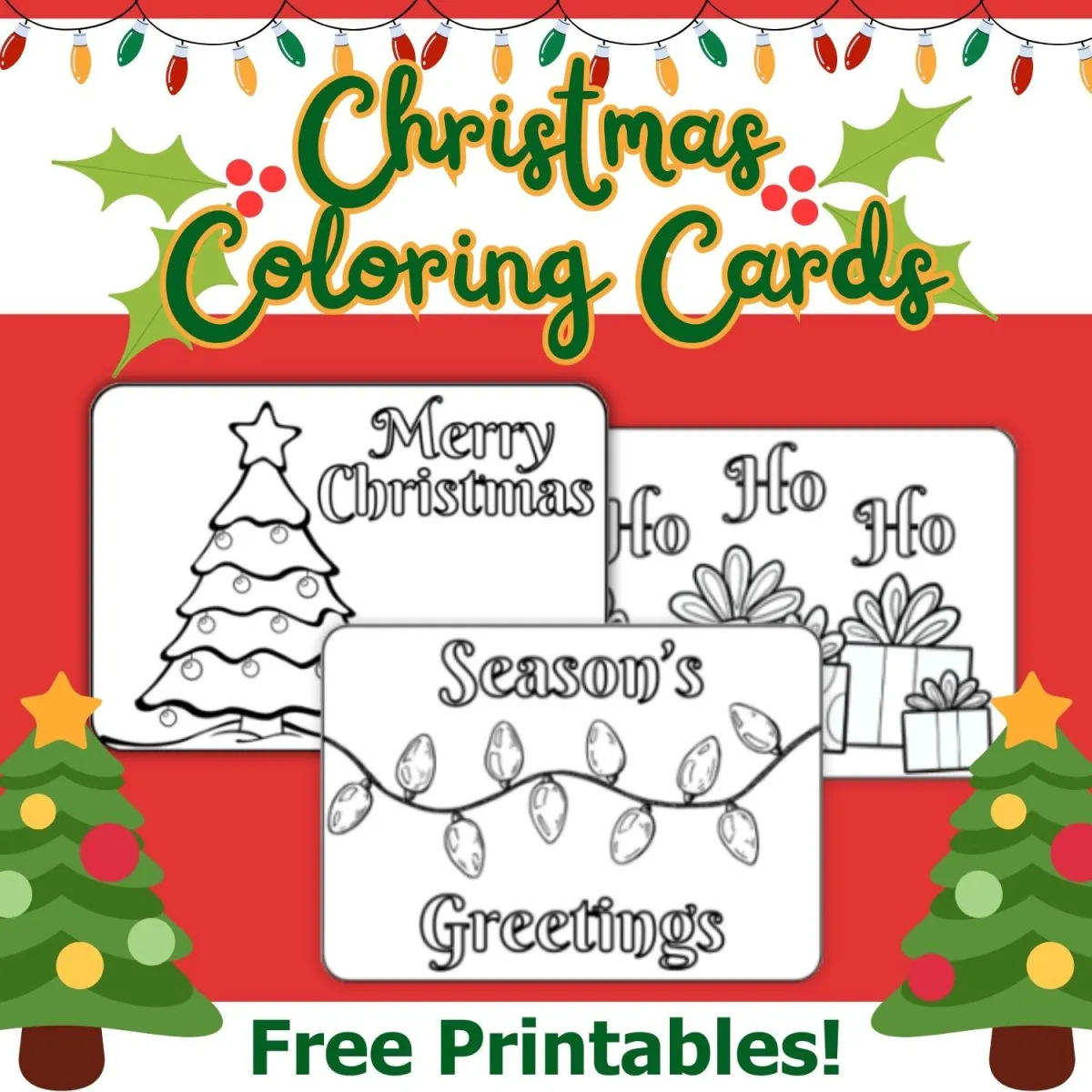 Christmas cards to color