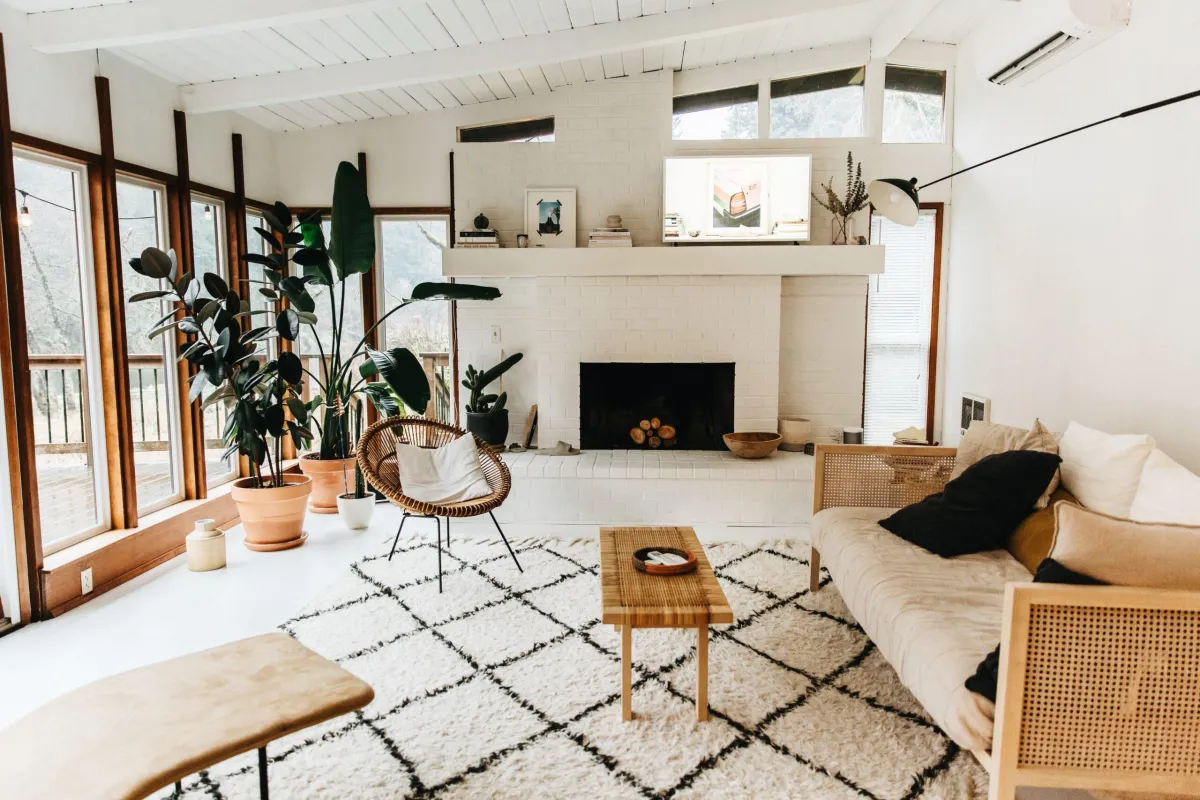 open and airy living room