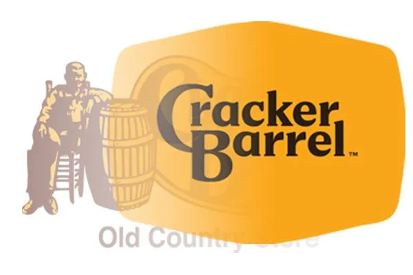 Cracker Barrel old logo with Uncle Herschel fading into the new 2025 minimalist text-only logo, symbolizing the brand’s rebrand and modernization.