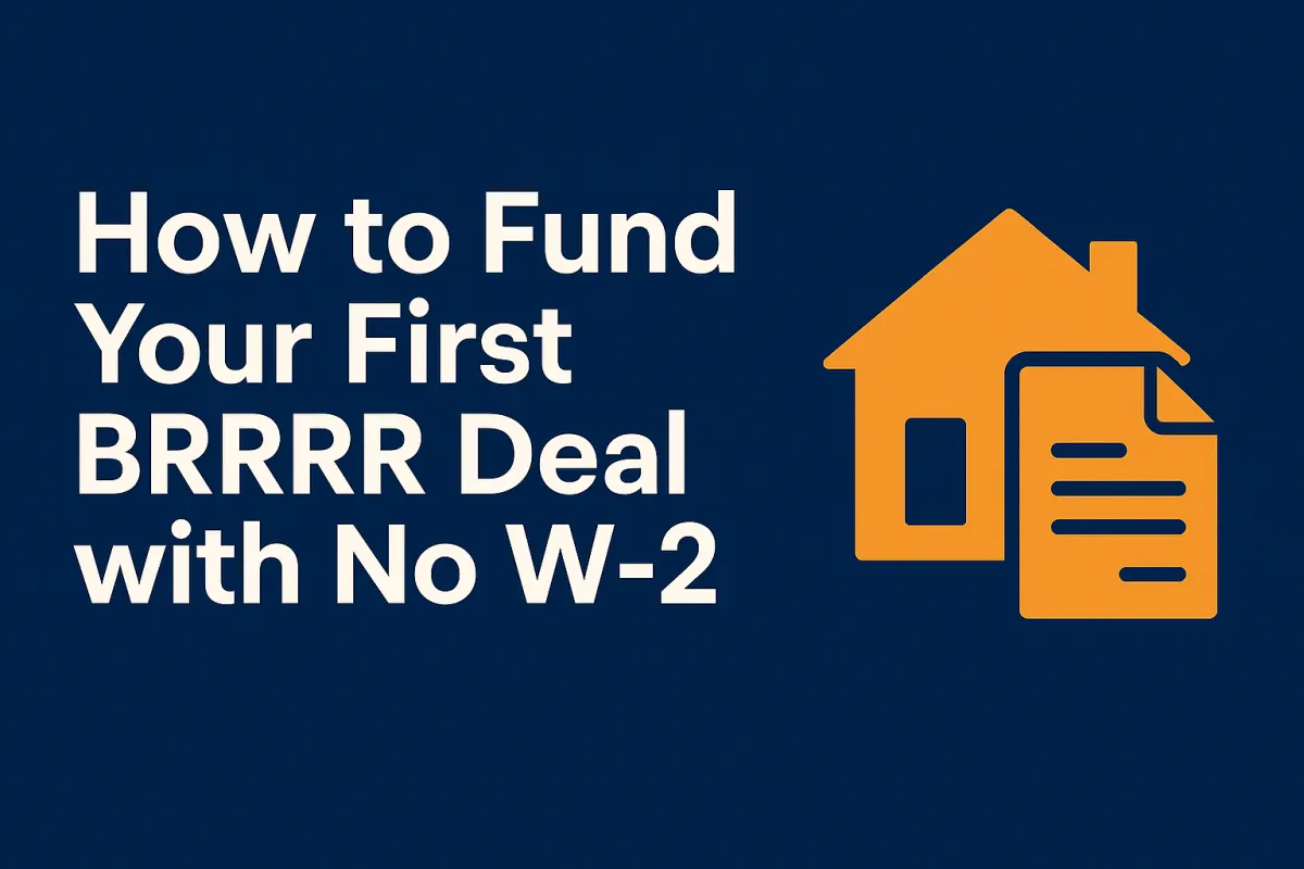 How to Fund Your First BRRRR Deal with No W-2