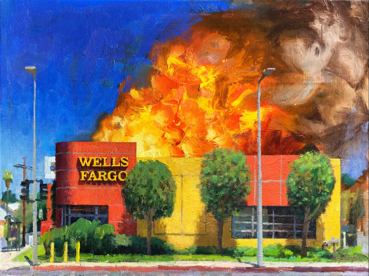 Wells Fargo in Flames Van Nuys, CA by Alex Schaefer