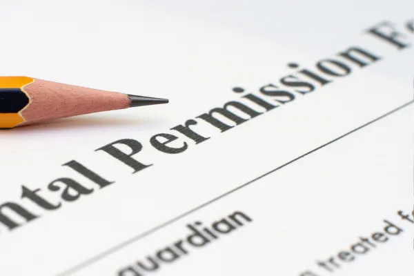 Signing a permission slip 