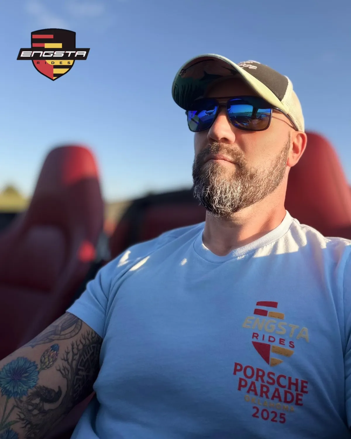 Martin Engster Driving his 911 Cabriolet with the top down