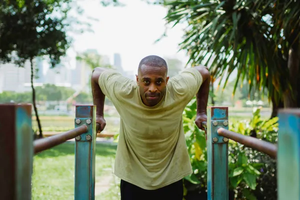 Man Exercising at a Park