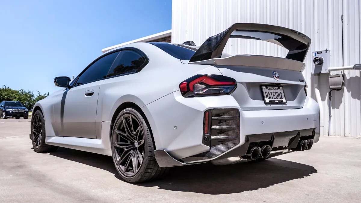 White turbocharged BMW