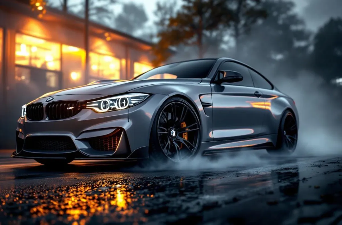 BMW braking on the road with upgraded brake kit