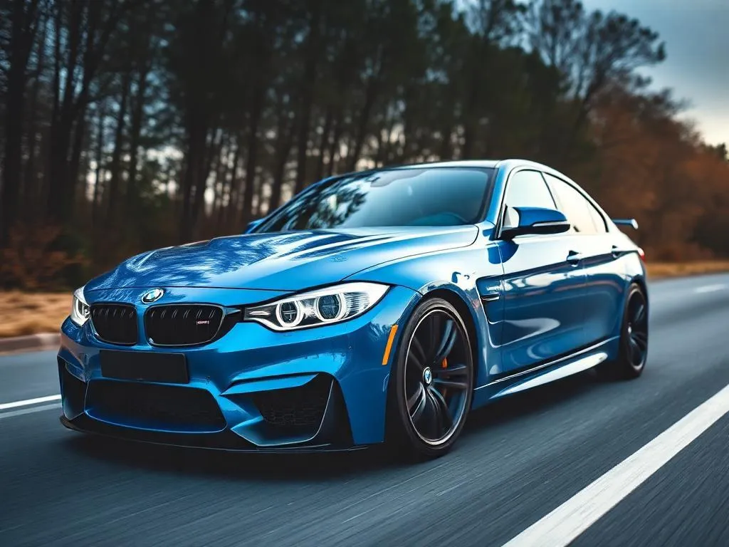 Blue BMW with aftermarket upgrades