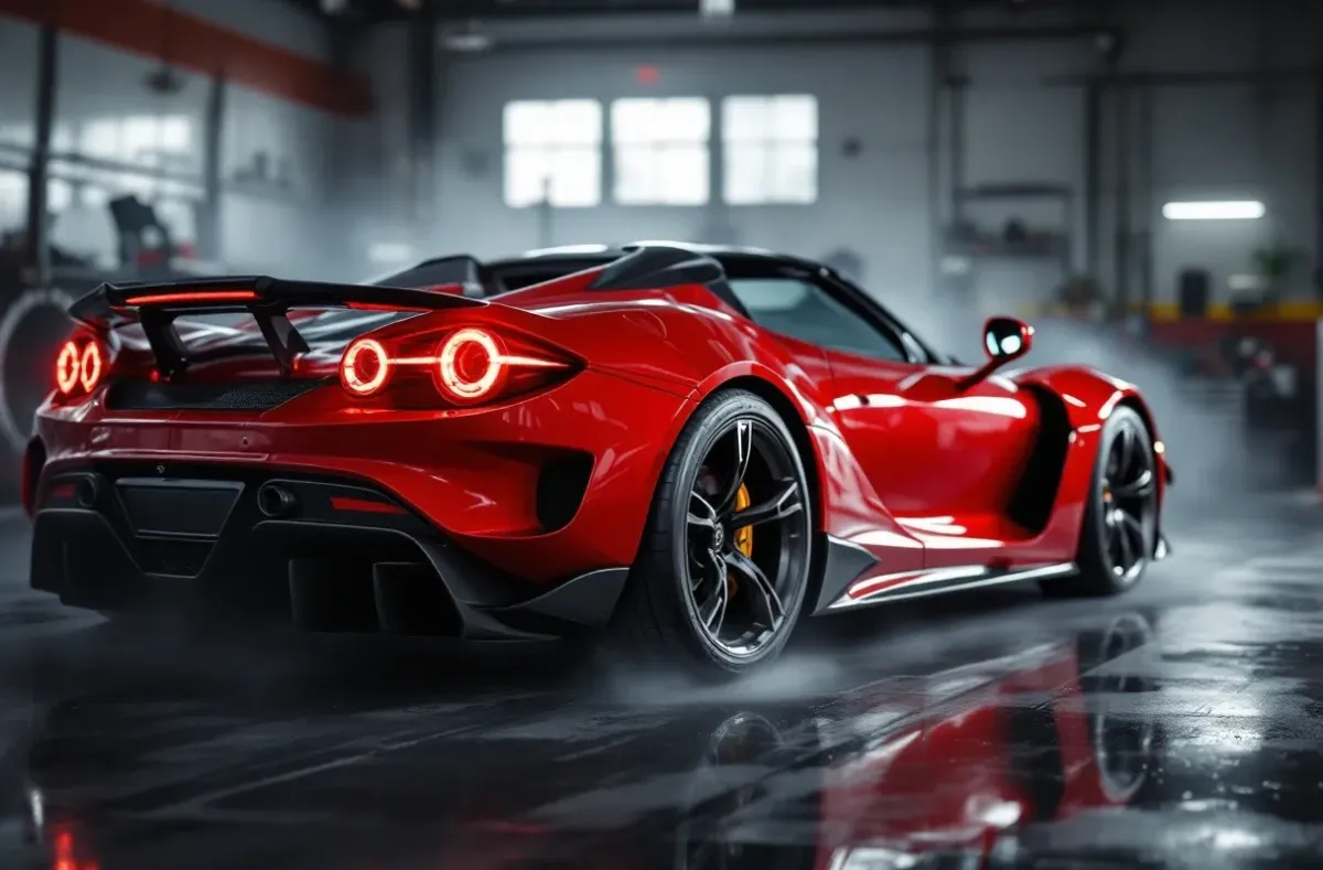 red exotic car DIY maintenance
