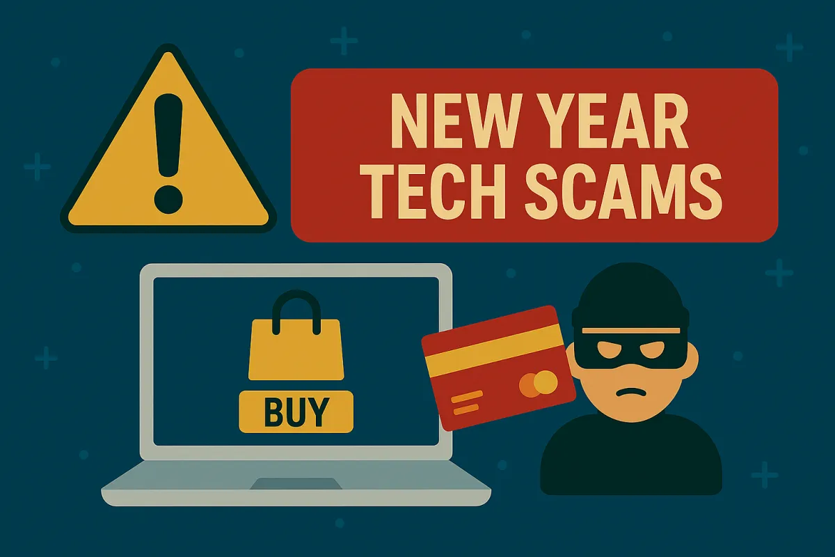 ⚠️ How to Avoid “New Year, New Tech” Scams in January Sales