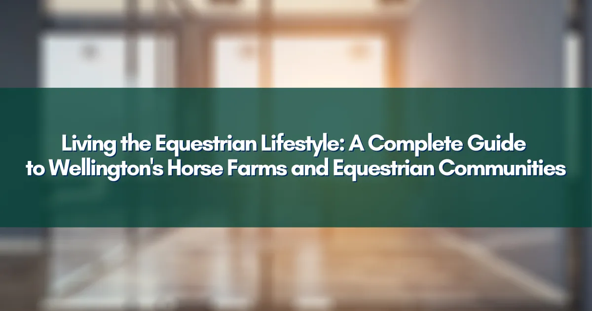  Elegant estate with horses grazing in lush Wellington, FL, showcasing the equestrian lifestyle.