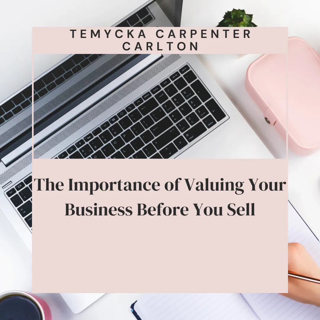 Temycka Carpenter Carlton discussing business valuation with a team at a conference table