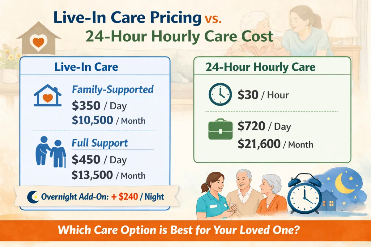 Understanding Live-In Care Pricing vs. 24-Hour Hourly Care: What Families Should Know