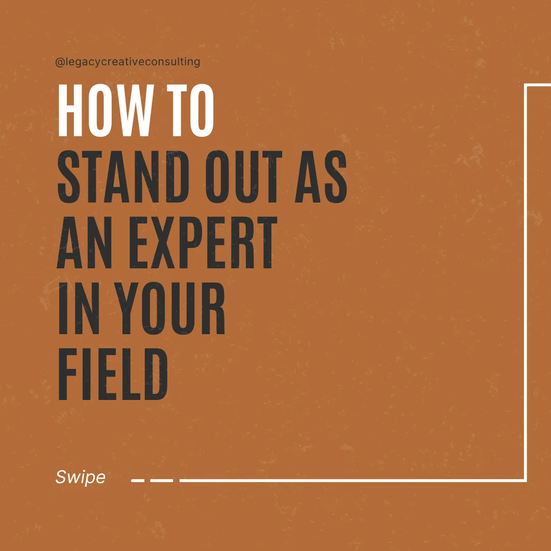 Stand Out as an Expert