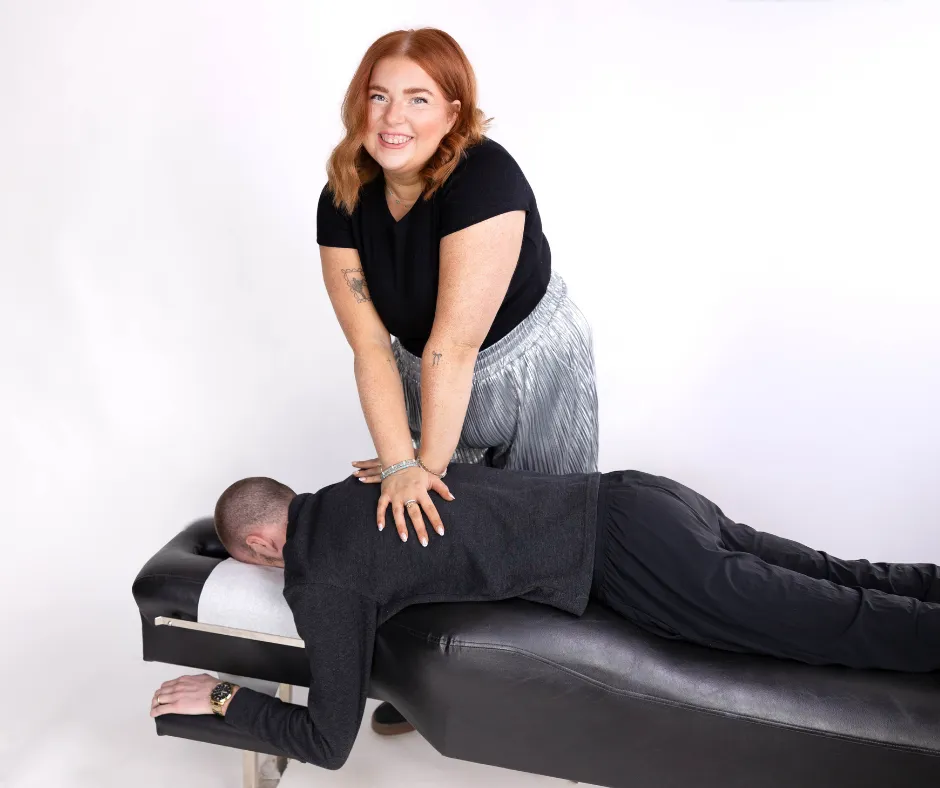 Dr. Danielle adjusting adult patient