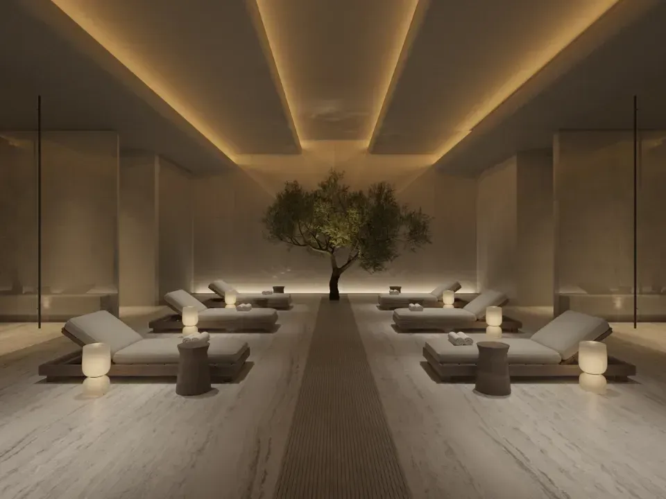 Indoor swimming pool wellness facility