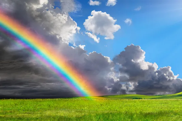 Storm and Storm Clearing with Rainbow